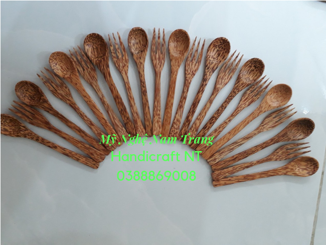 bát gáo muỗng nĩa gỗ dừa mỹ nghệ nam trang