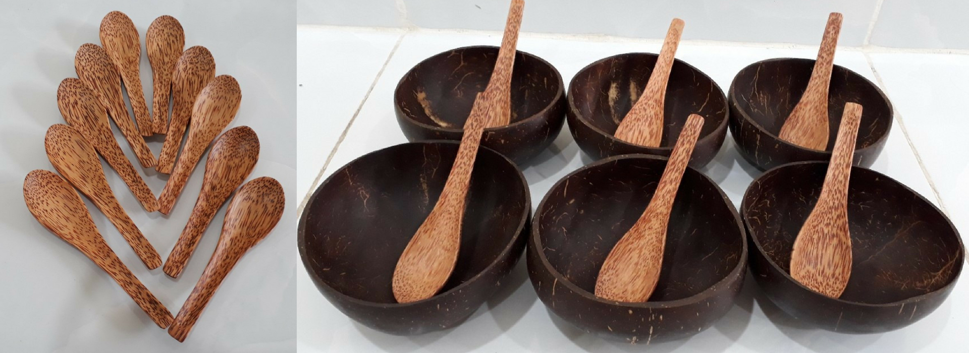 Bát gáo dừa chen gáo dừa muỗng gỗ