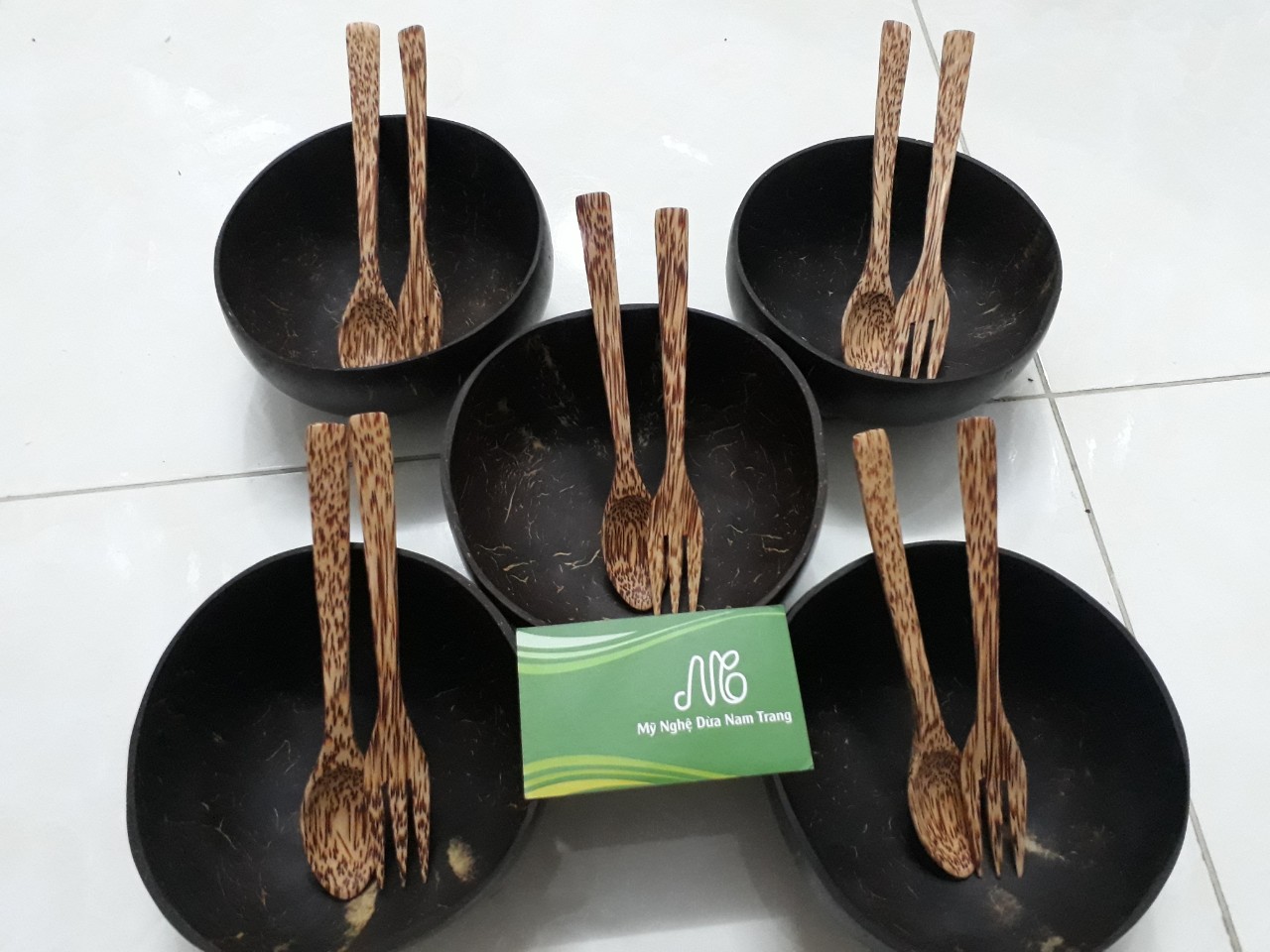 Bộ bát muỗng nĩa gỗ dừa