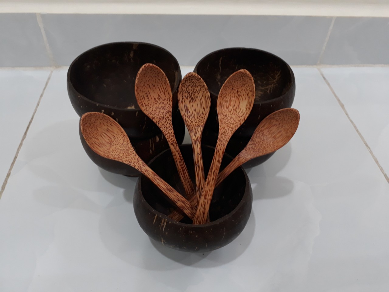 Thìa gỗ dừa 19cm - Muỗng gỗ dừa mỹ nghệ 02
