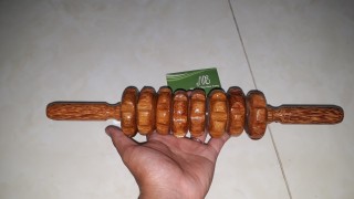 Cây lăng massage lưng 8 bánh gỗ dừa